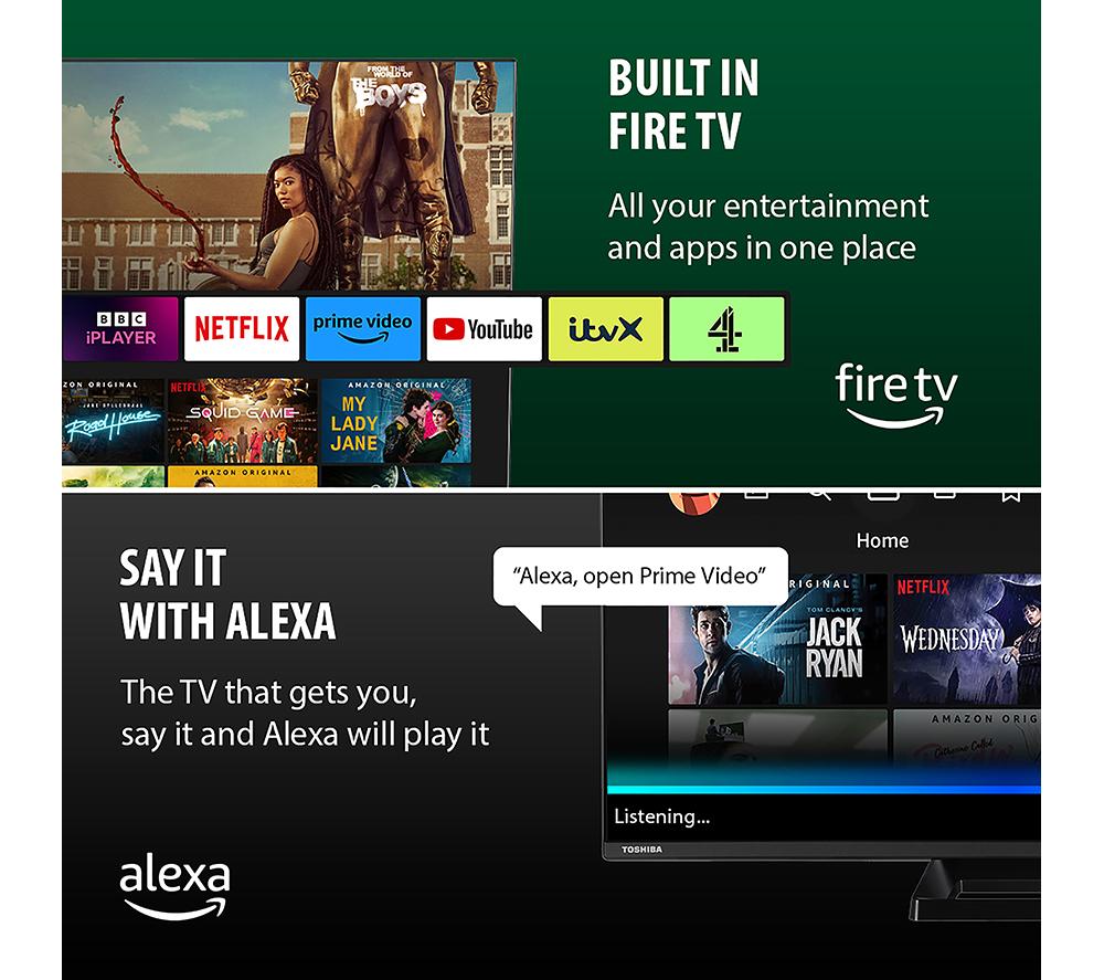 TOSHIBA Fire TV 55UF3F53DB 55" Smart 4K Ultra HD HDR LED TV with Amazon Alexa