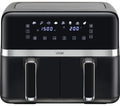 LOGIK L80AFB24 Dual Air Fryer – Black & Silver