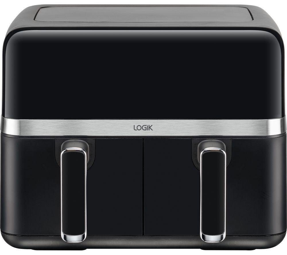 LOGIK L80AFB24 Dual-Heißluftfritteuse – Schwarz & Silber
