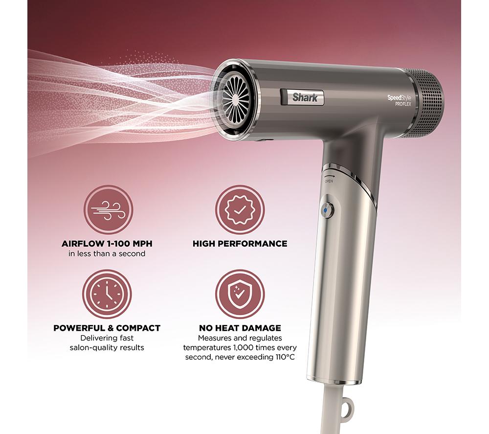 SHARK SpeedStyle Pro Flex HD542UK 4-in-1 Hair Dryer - Mocha Silver