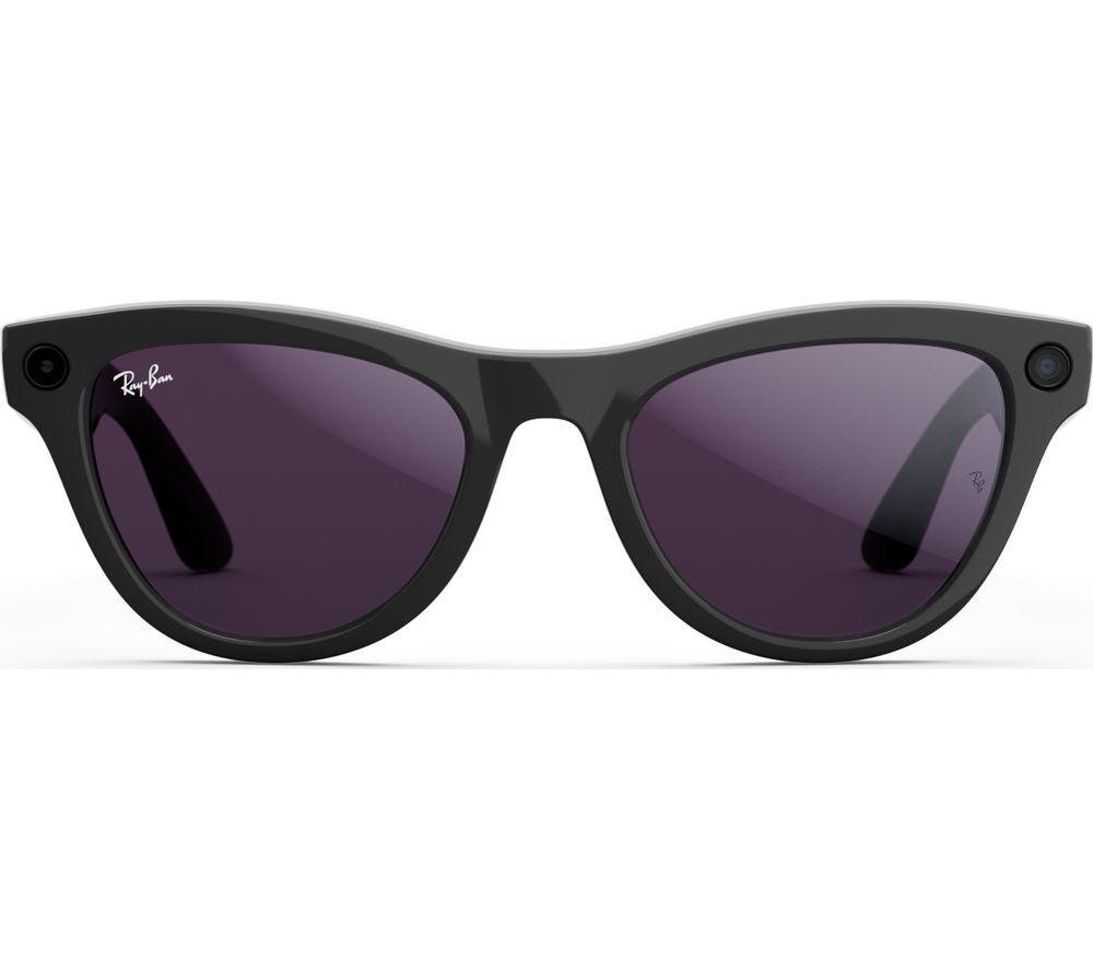 RAY-BAN Meta Skyler Glasses - Shiny Black, Clear to Amethyst Transitions