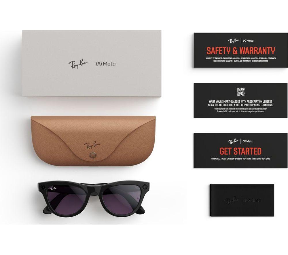 RAY-BAN Meta Skyler Glasses - Shiny Black, Clear to Amethyst Transitions
