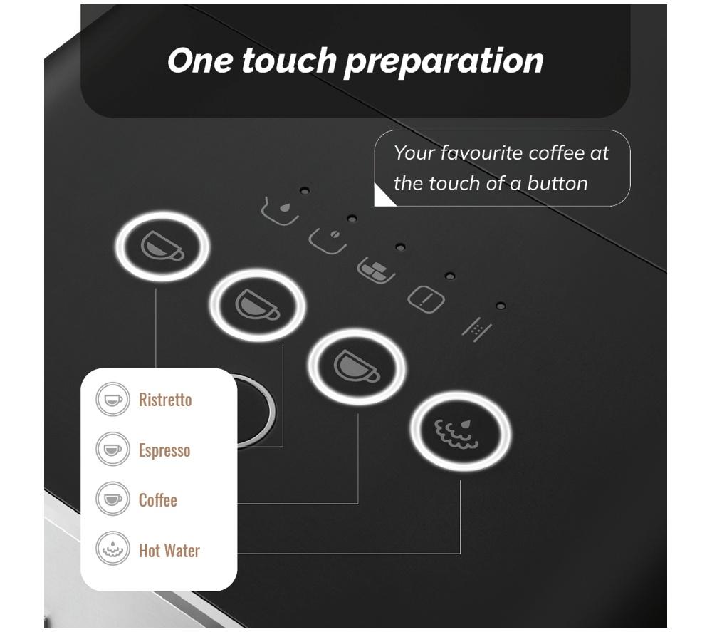 SMEG BCC12BLMUK Bean to Cup Coffee Machine - Matte Black