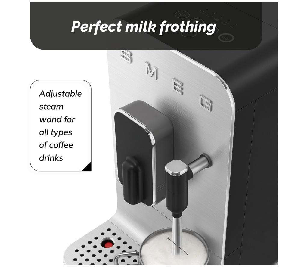 SMEG BCC12BLMUK Bean to Cup Coffee Machine - Matte Black