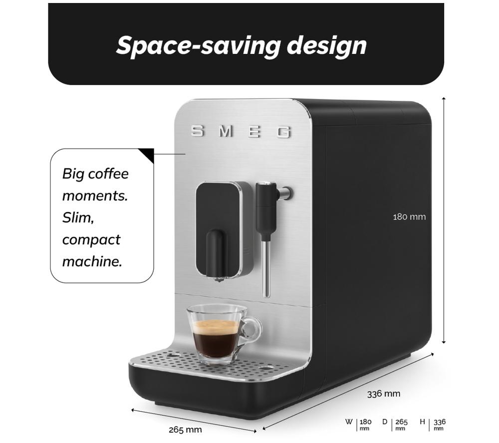 SMEG BCC12BLMUK Bean to Cup Coffee Machine - Matte Black