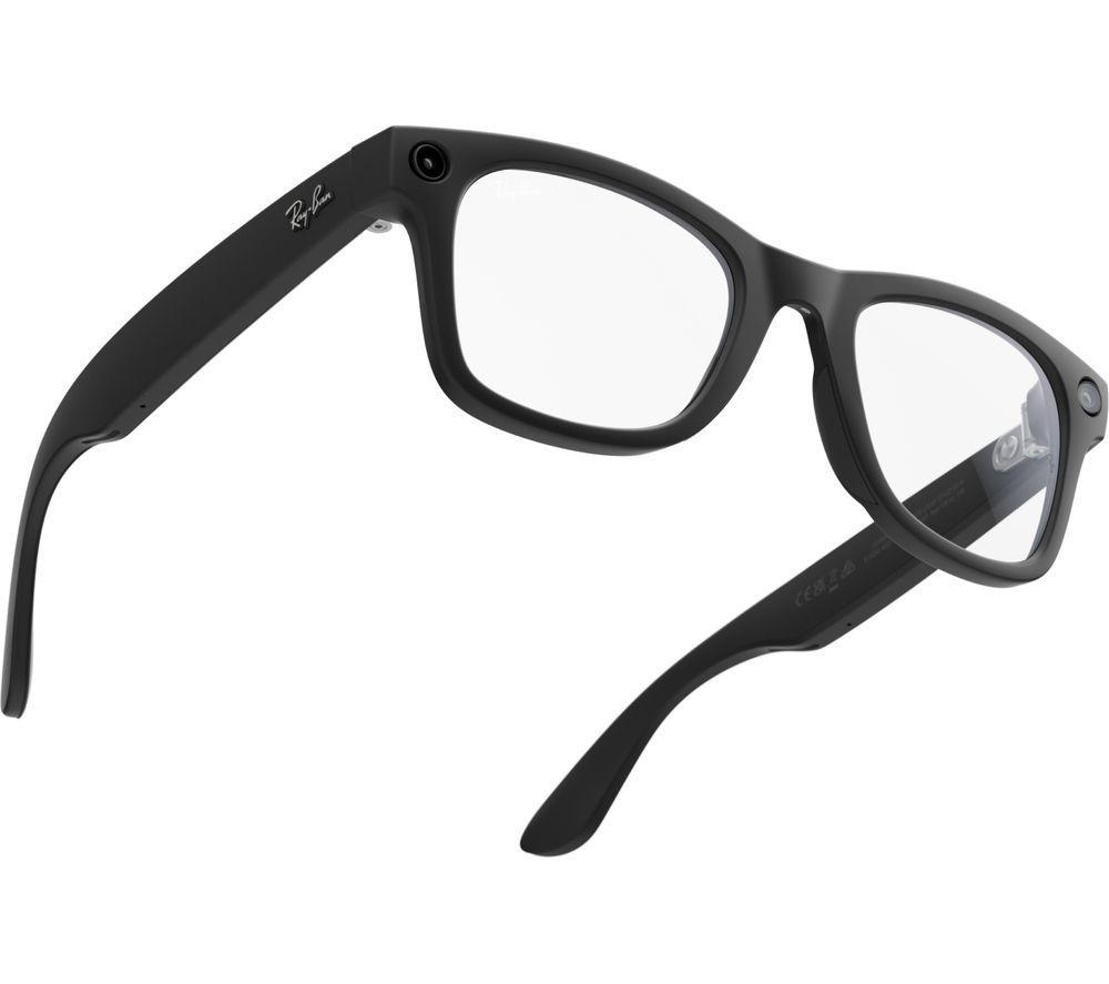 RAY-BAN META Wayfarer Large Glasses - Matte Black, Clear to G15 Green Transitions