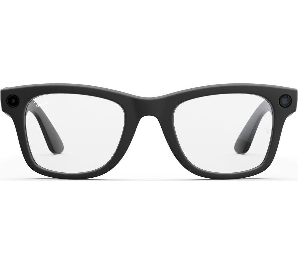 RAY-BAN META Wayfarer Large Glasses - Matte Black, Clear to G15 Green Transitions
