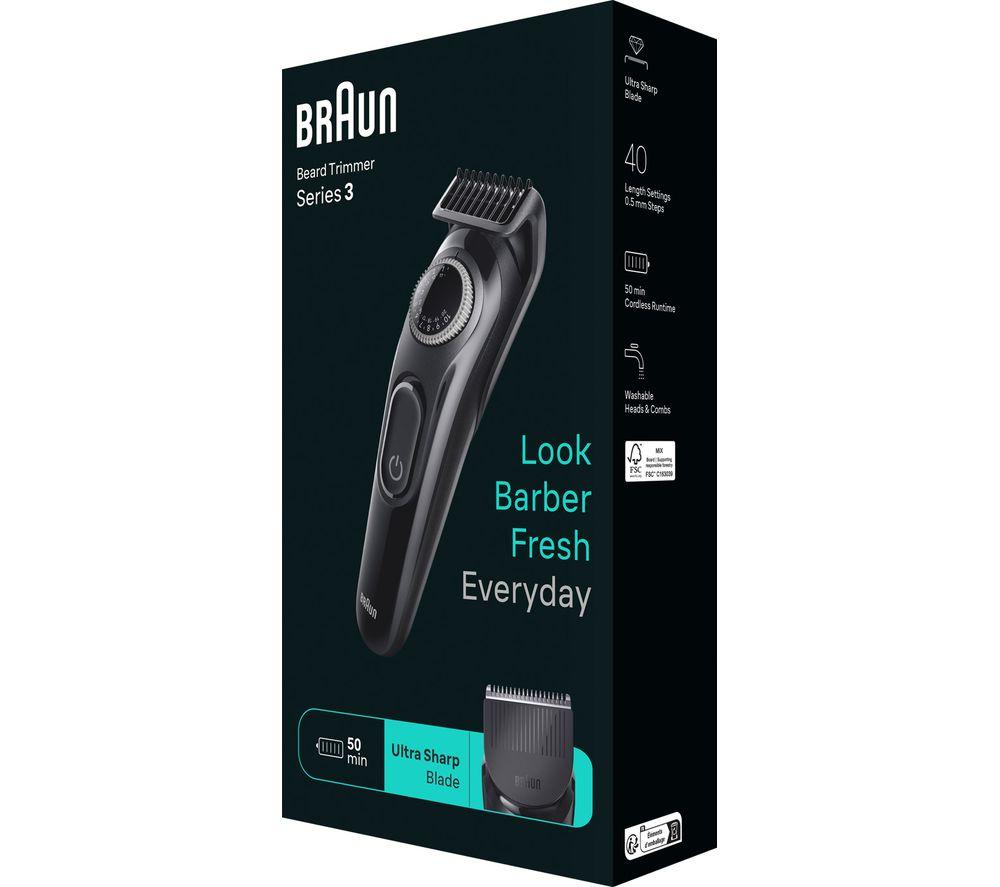 BRAUN Series 3 BRABT3420 Beard Trimmer - Black & Silver