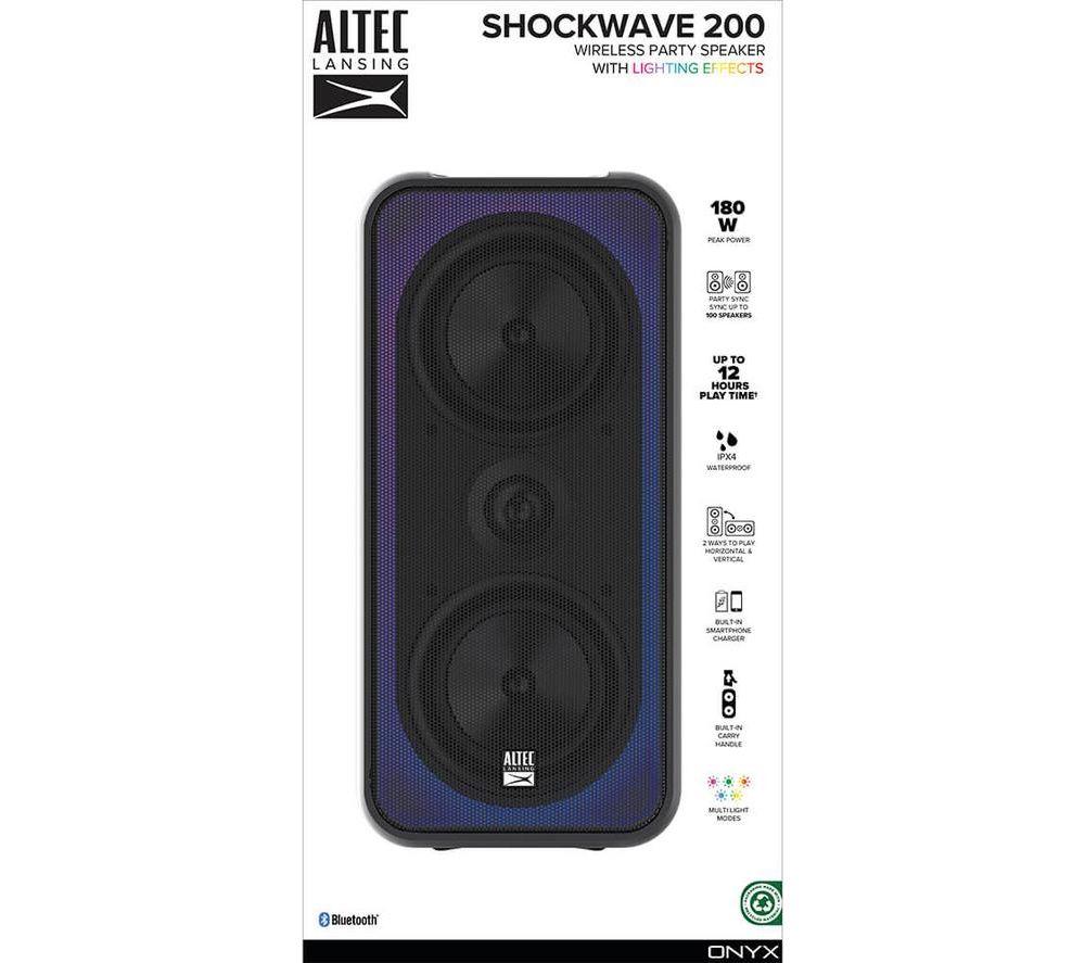 ALTEC LANSING IMT7100 Shockwave 200 Portable Bluetooth Speaker - Black