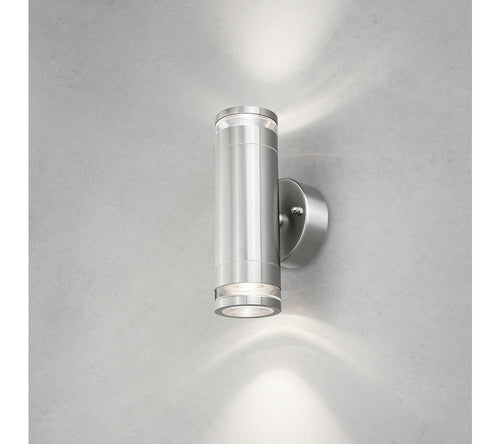 4LITE Marinus Range 4L2/2307 Smart LED Outdoor Wall Light - Stainless Steel, Twin Pack