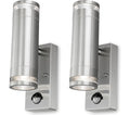 4LITE Marinus Range 4L2/2306 Smart LED Outdoor Wall Light - Stainless Steel, Twin Pack