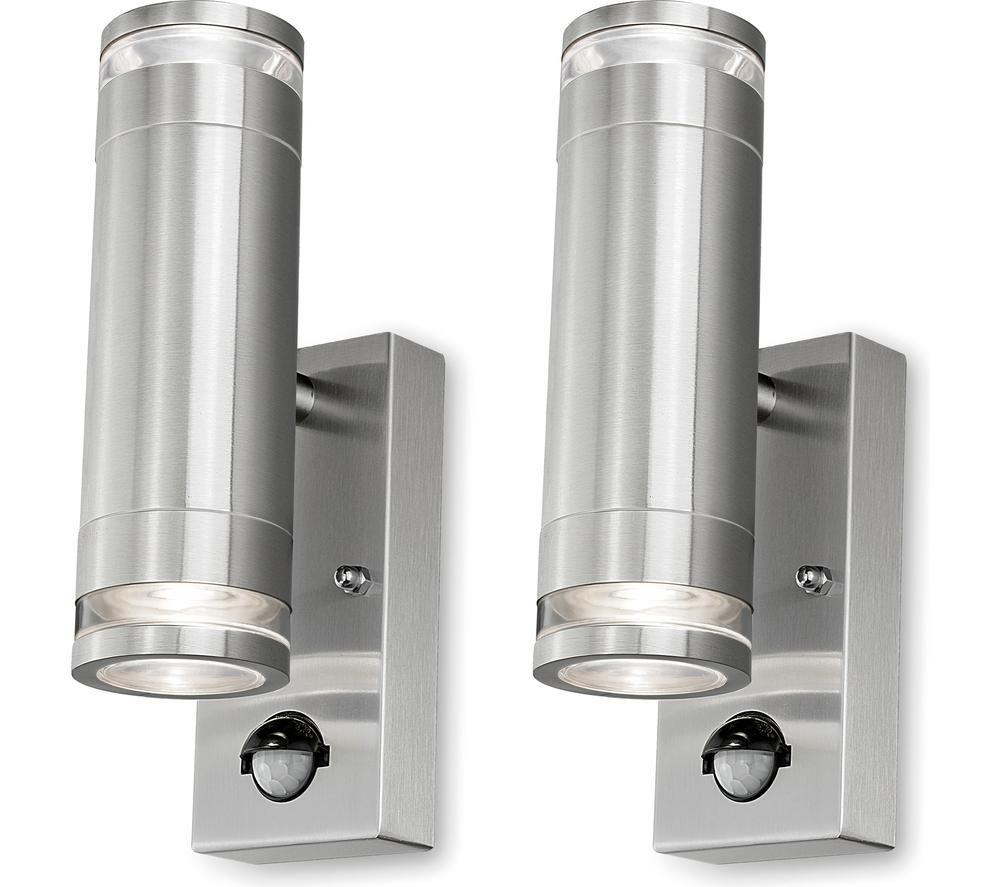 4LITE Marinus Range 4L2/2306 Smart LED Outdoor Wall Light - Stainless Steel, Twin Pack