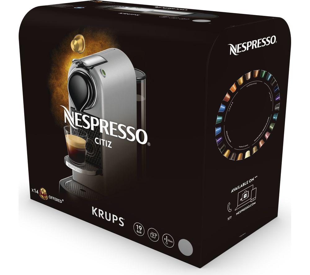 Cafetera Nespresso Citiz XN741B40 de Krups - Plata