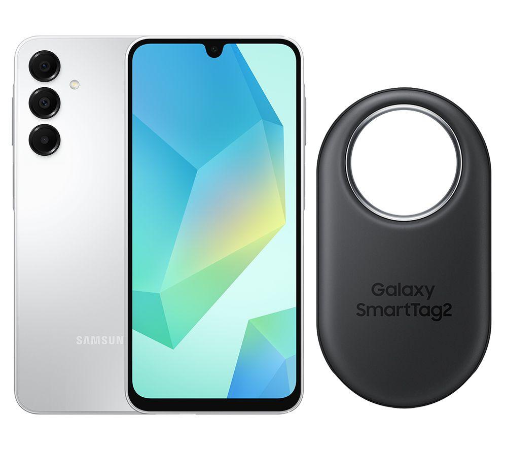 SAMSUNG Galaxy A16 (128 GB, Silver) & SmartTag2 Bundle