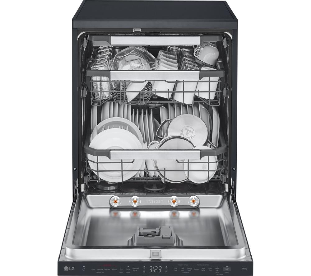 Lavavajillas LG Serie 7 TrueSteam QuadWash DF587HMS de tamaño completo con WiFi - Negro
