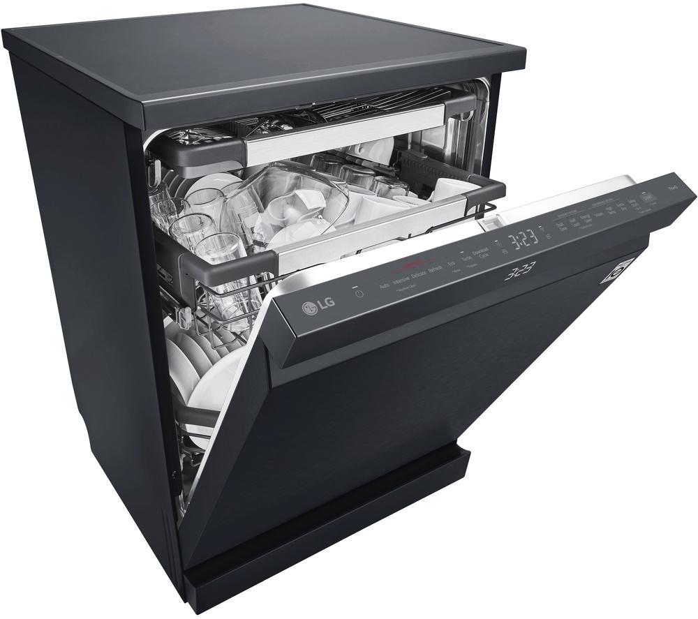 Lavavajillas LG Serie 7 TrueSteam QuadWash DF587HMS de tamaño completo con WiFi - Negro
