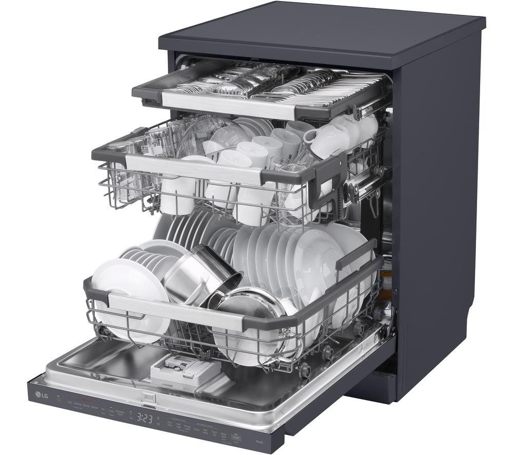 Lavavajillas LG Serie 7 TrueSteam QuadWash DF587HMS de tamaño completo con WiFi - Negro