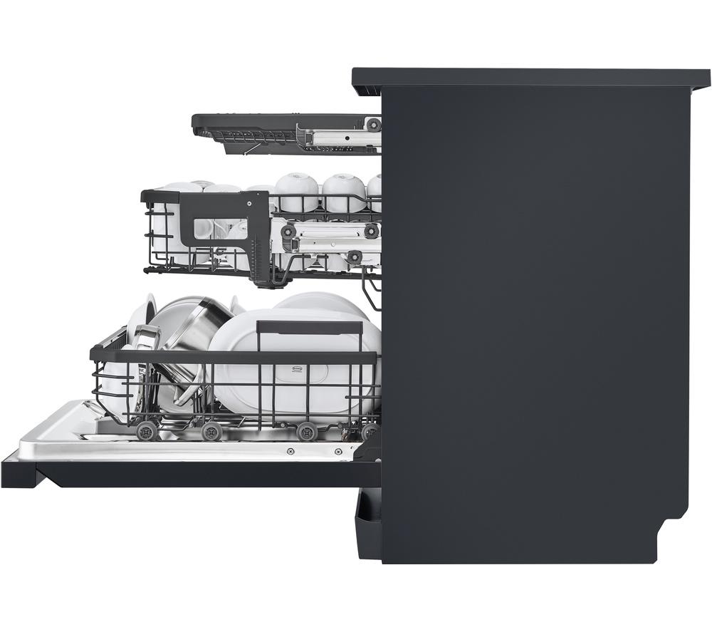Lavavajillas LG Serie 7 TrueSteam QuadWash DF587HMS de tamaño completo con WiFi - Negro