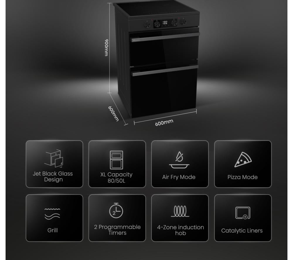 Cocina de inducción eléctrica HISENSE Hi6 Max 80/50L HDCEIT6C20B de 60 cm - Negra