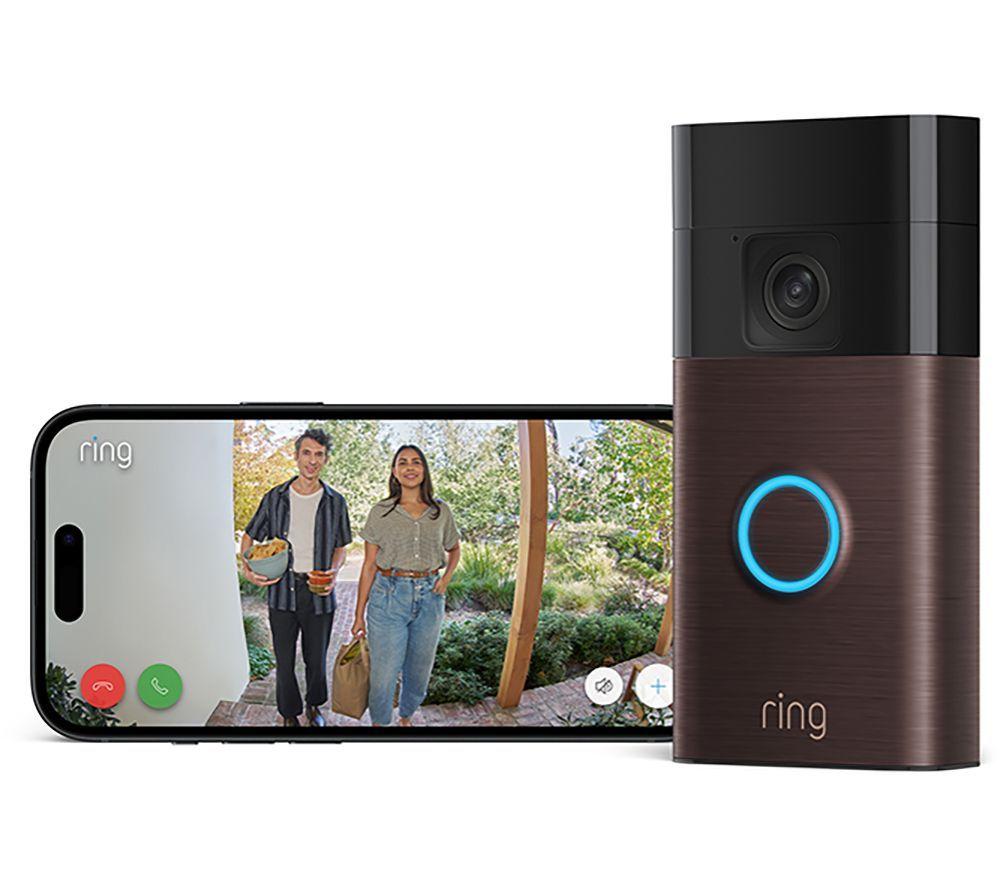 AMAZON Battery Video Doorbell (Venetian Bronze) & Echo Show 5 Smart Display with Alexa (Charcoal) Bundle - 3rd Gen