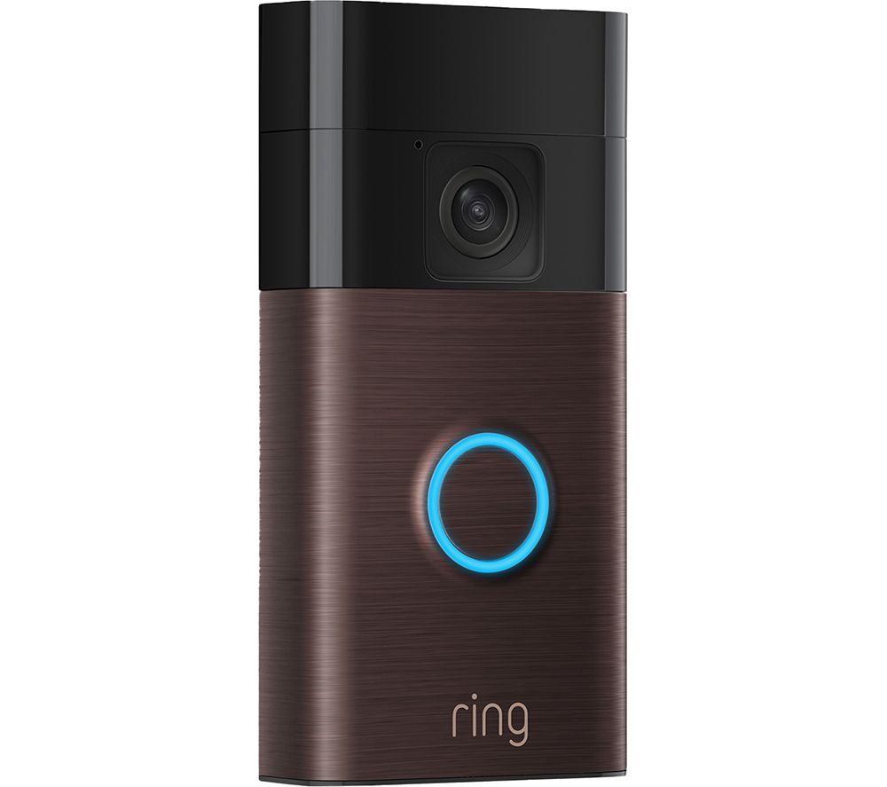 AMAZON Battery Video Doorbell (3rd Gen, Venetian Bronze) & Echo Pop (1st Gen, Charcoal) Smart Speaker with Alexa Bundle
