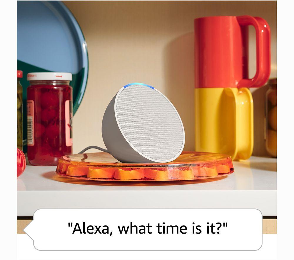 AMAZON Battery Video Doorbell Plus & Echo Pop (1st Gen, Charcoal) Smart Speaker with Alexa Bundle