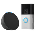 AMAZON Battery Video Doorbell Plus & Echo Pop (1st Gen, Charcoal) Smart Speaker with Alexa Bundle