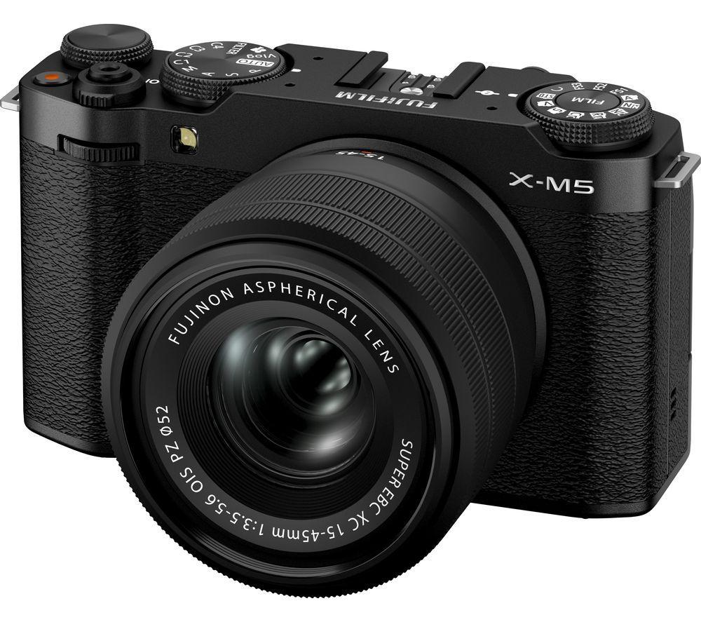 FUJIFILM X-M5 Mirrorless Camera with FUJINON XC 15-45 mm f/3.5-5.6 OIS PZ Lens - Black