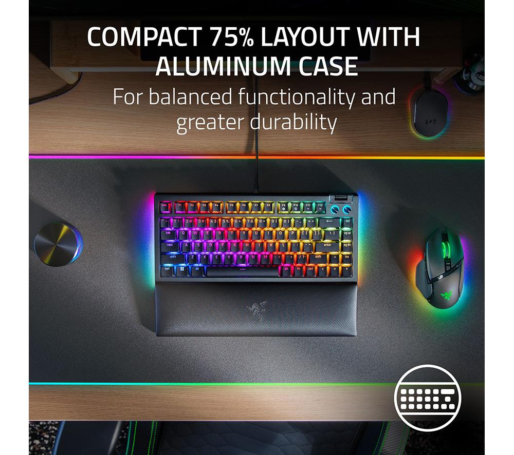 RAZER BlackWidow V4 Pro 75% Mechanical Gaming Keyboard - Black, US Layout