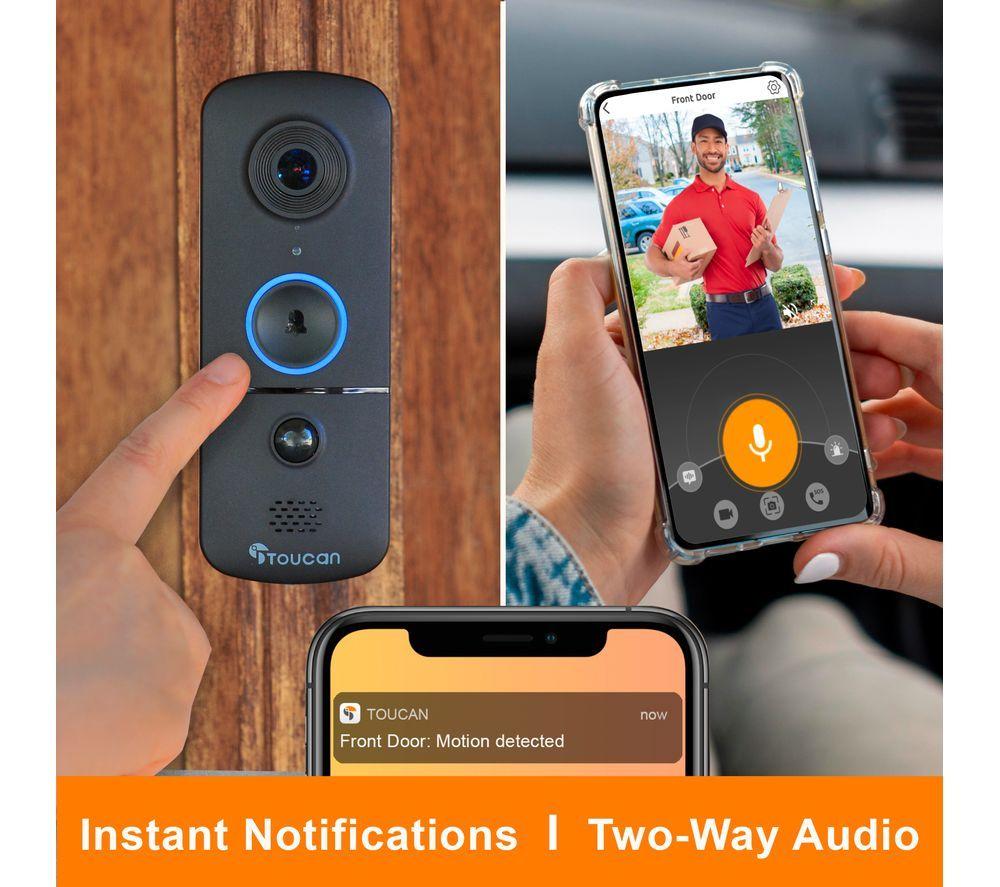 TOUCAN V3 1296p WiFi Video Doorbell & Chime