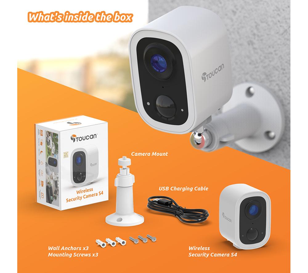 TOUCAN Quad HD Wireless Security Camera S4 - White