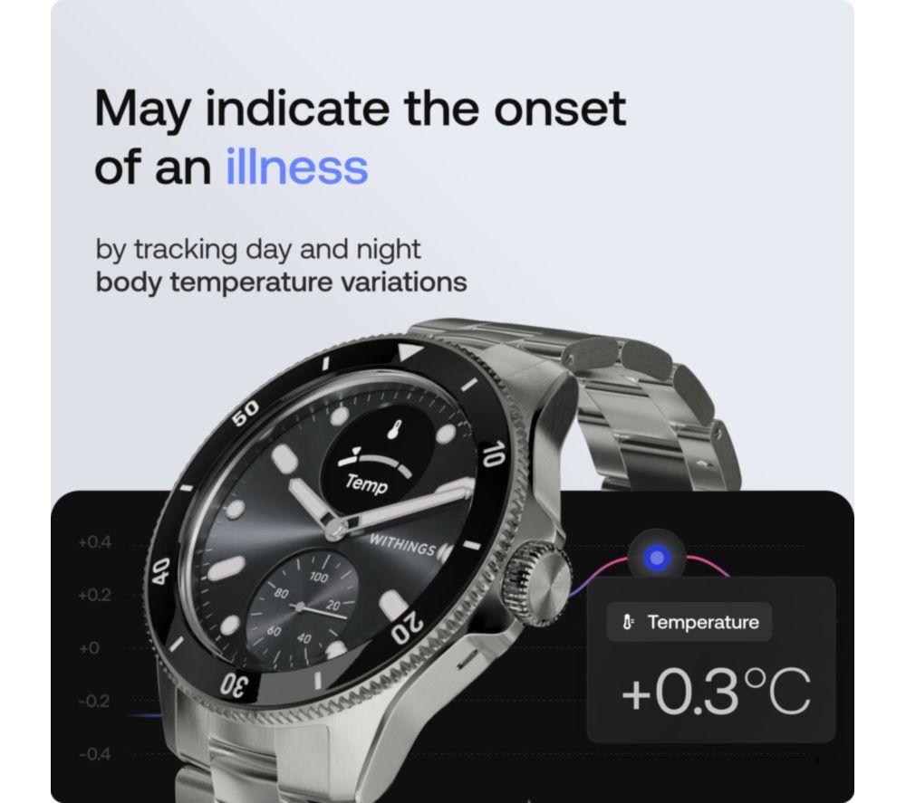 WITHINGS ScanWatch Nova Hybrid Smart Watch - Black, 42 mm