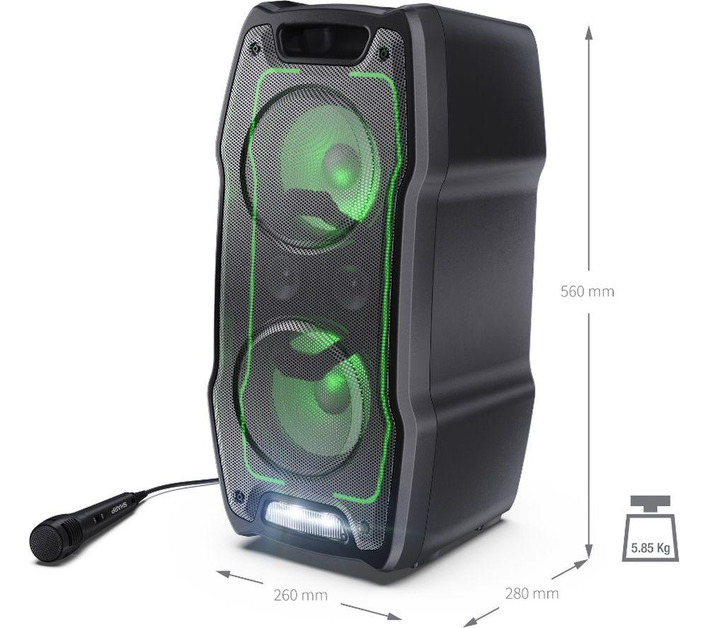 Altavoz para fiestas portátil Bluetooth de megasonido SHARP XParty Sing PS-931 – Negro