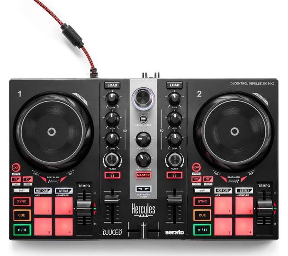 Kit de aprendizaje de control de audio HERCULES DJControl Inpulse 200 MK2 - Negro
