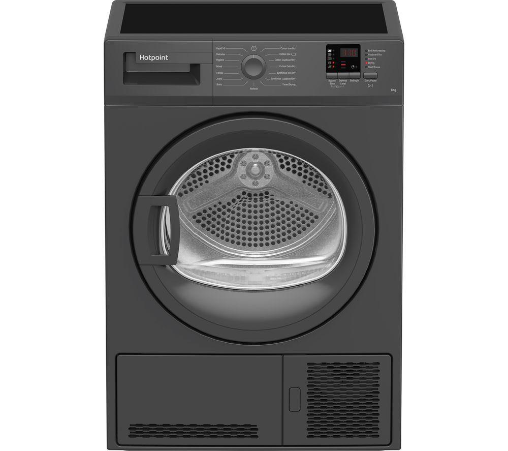 HOTPOINT C HD C82 GGGD UK 8 kg Condenser Tumble Dryer - Graphite