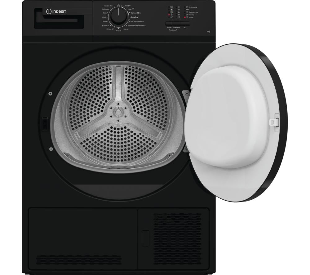 INDESIT C YD C82 BBGL UK Secadora de condensación de 8 kg - Negra