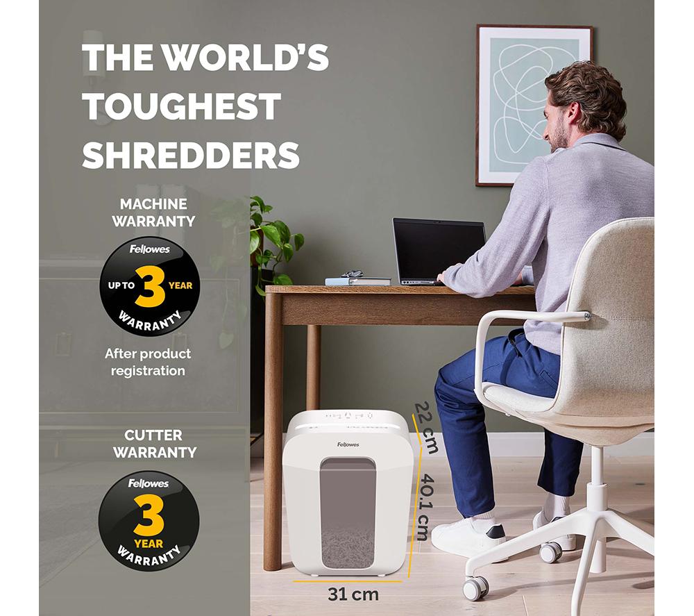 Destructora de papel de corte cruzado FELLOWES Powershred LX50 - Blanca