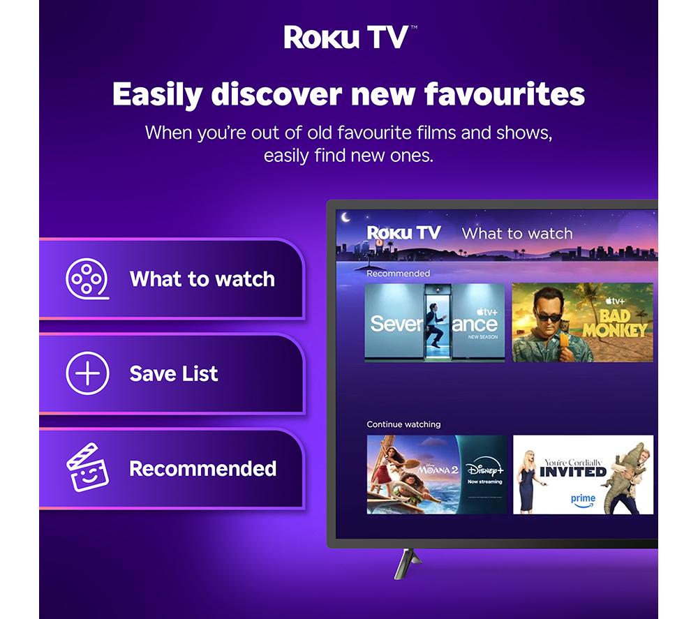 JVC LT-43CR350 43" Roku Smart Full HD LED TV with Freely