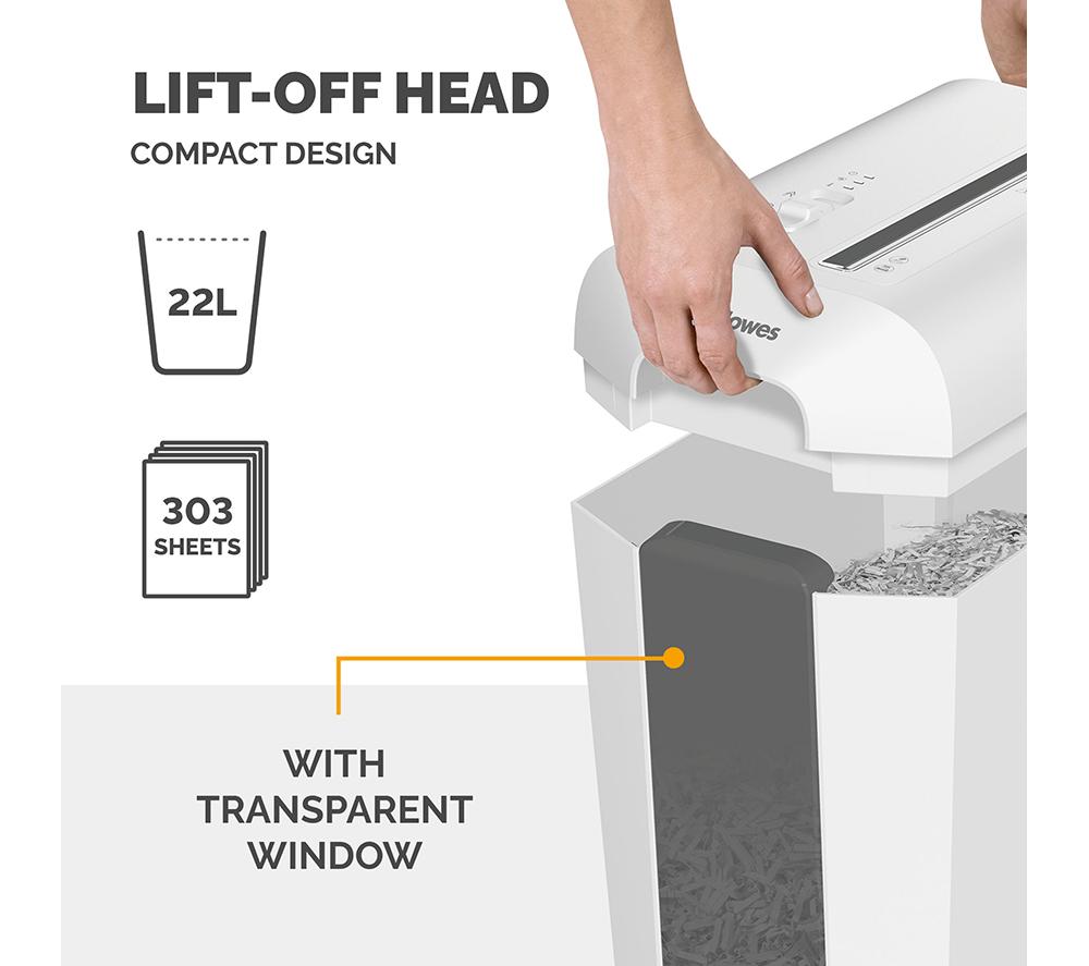 FELLOWES Powershred LX65 Cross Cut Paper Shredder - White