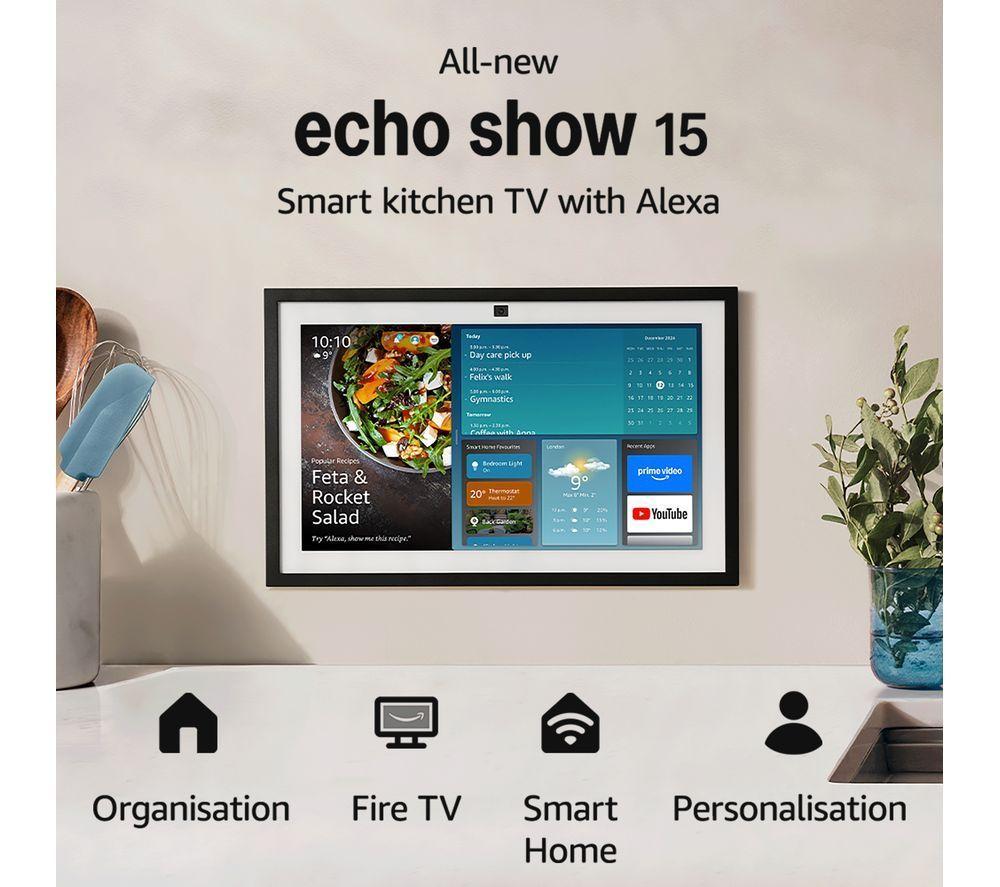 AMAZON Echo Show 15 (2nd Gen) Smart Display with Fire TV & Alexa Voice Remote