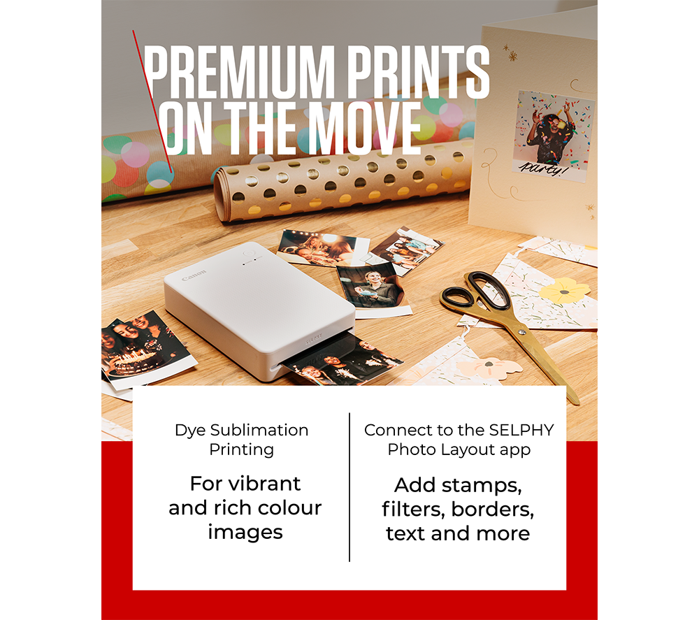 CANON SELPHY QX20 Portable Colour Photo Wireless Printer - Dark Grey
