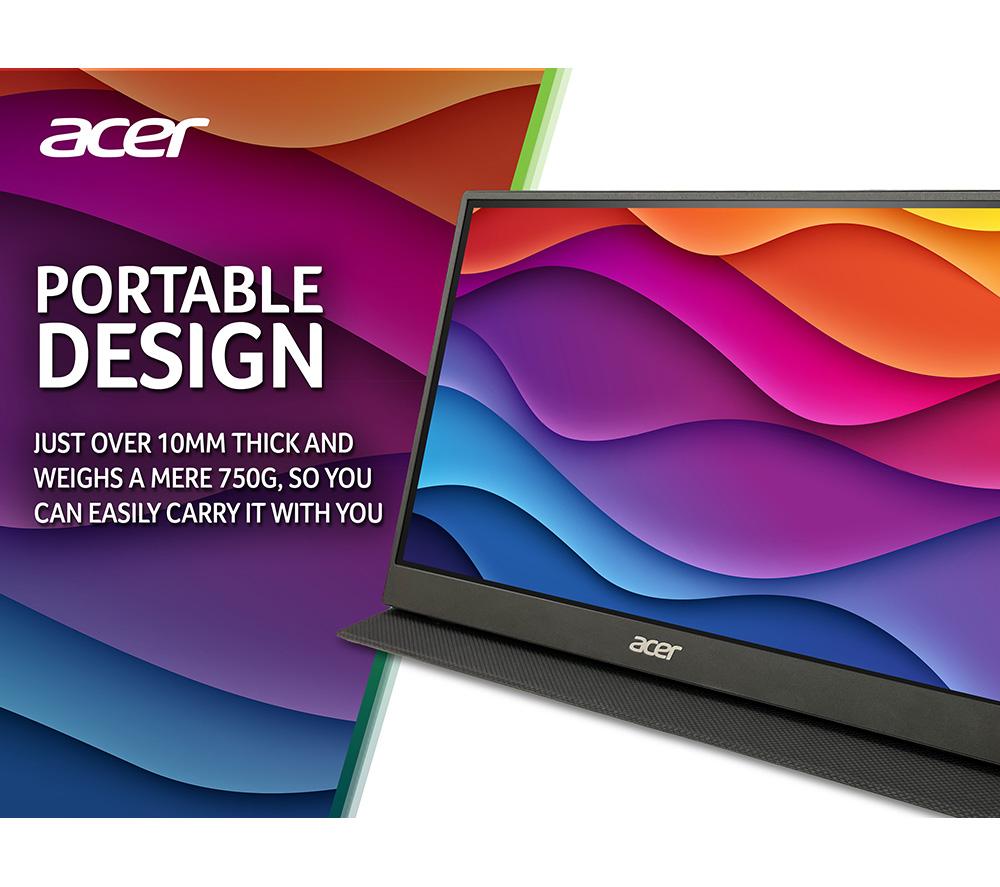 ACER PM161QB1 Full HD 15.6" IPS LCD Portable Monitor - Black