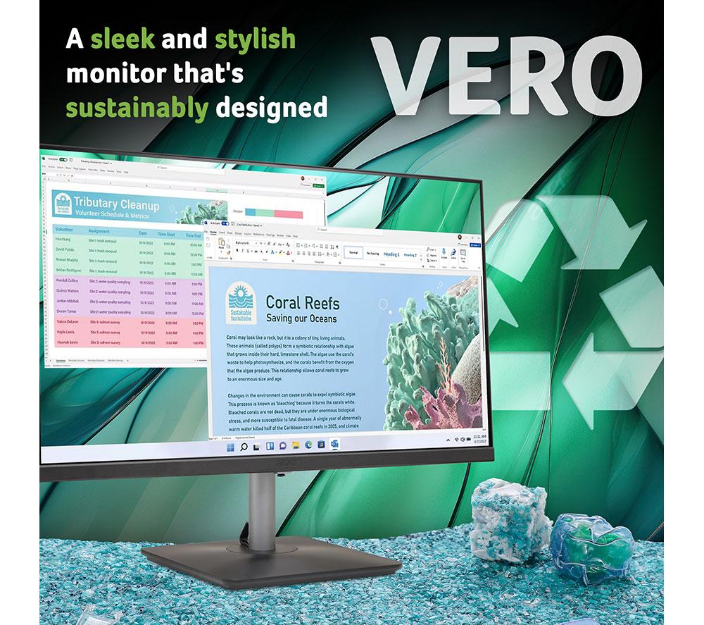 Monitor LCD IPS Full HD de 24" ACER Vero RS242YG0 - Negro