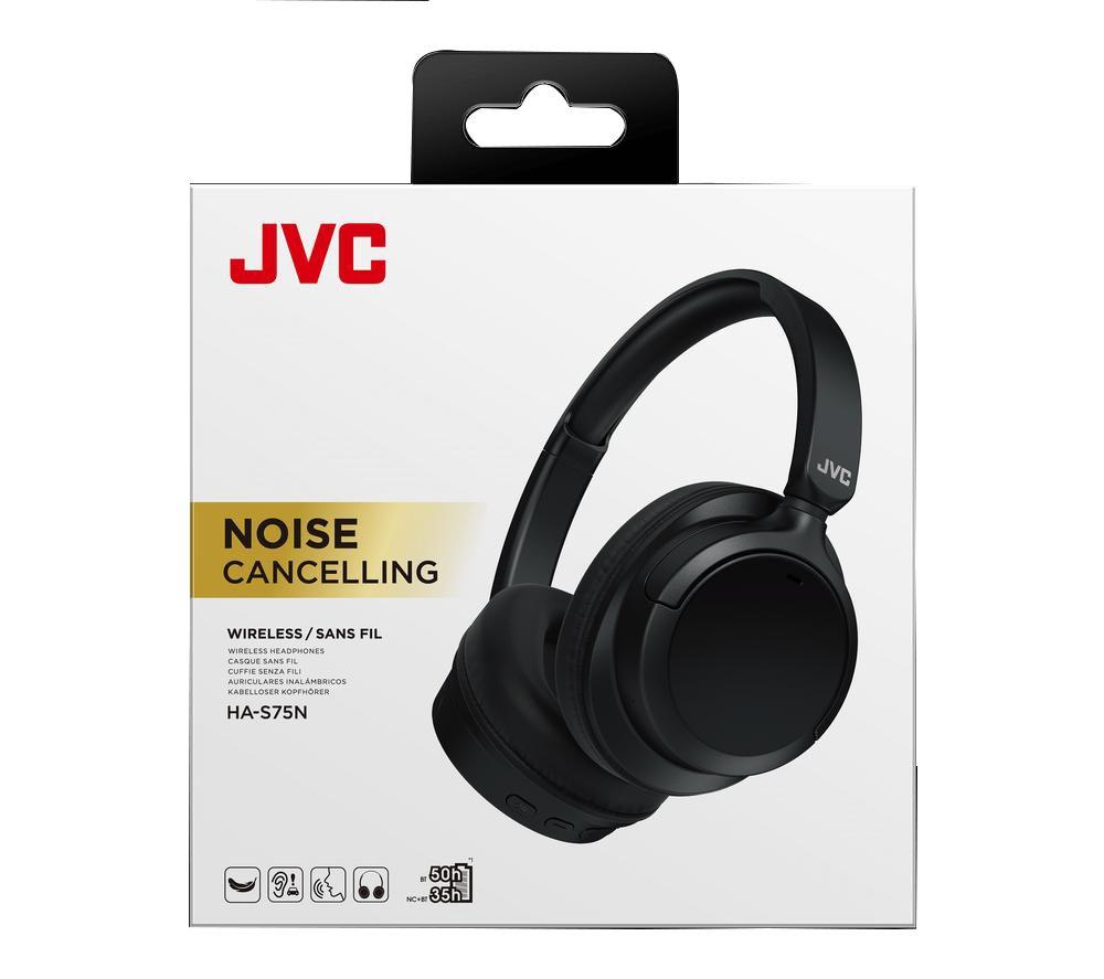 JVC HA-S75N-B-U Wireless Bluetooth Noise-Cancelling Over-Ear Headphones - Black