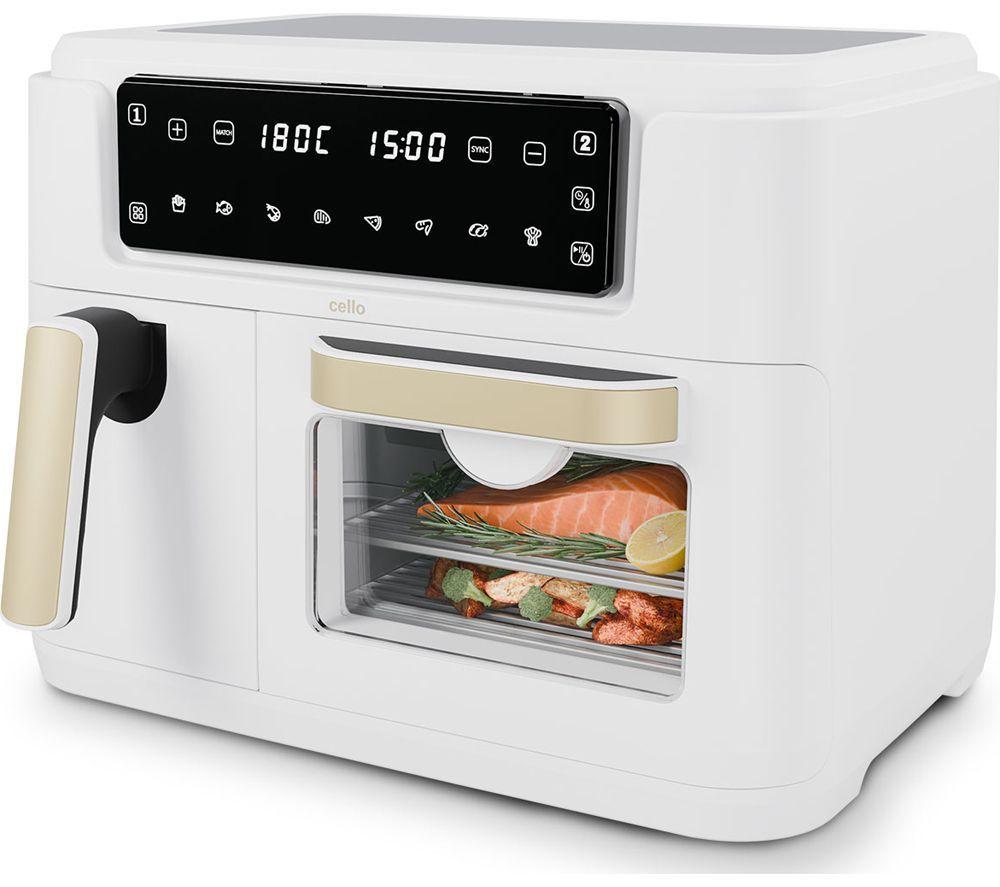 CELLO Dual Zone AF901A-WH Air Fryer - Pebble White