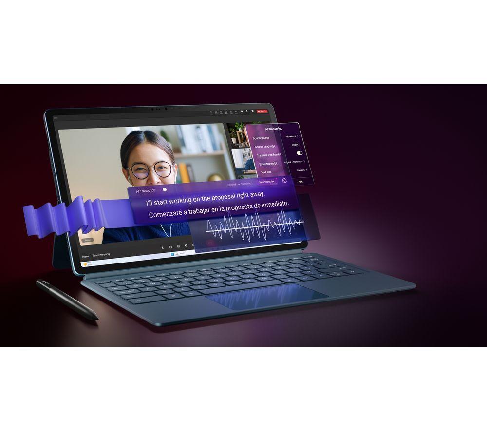 LENOVO Yoga Tab Plus Tablet de 12.7" con teclado y lápiz óptico - 256 GB, Tidal Teal