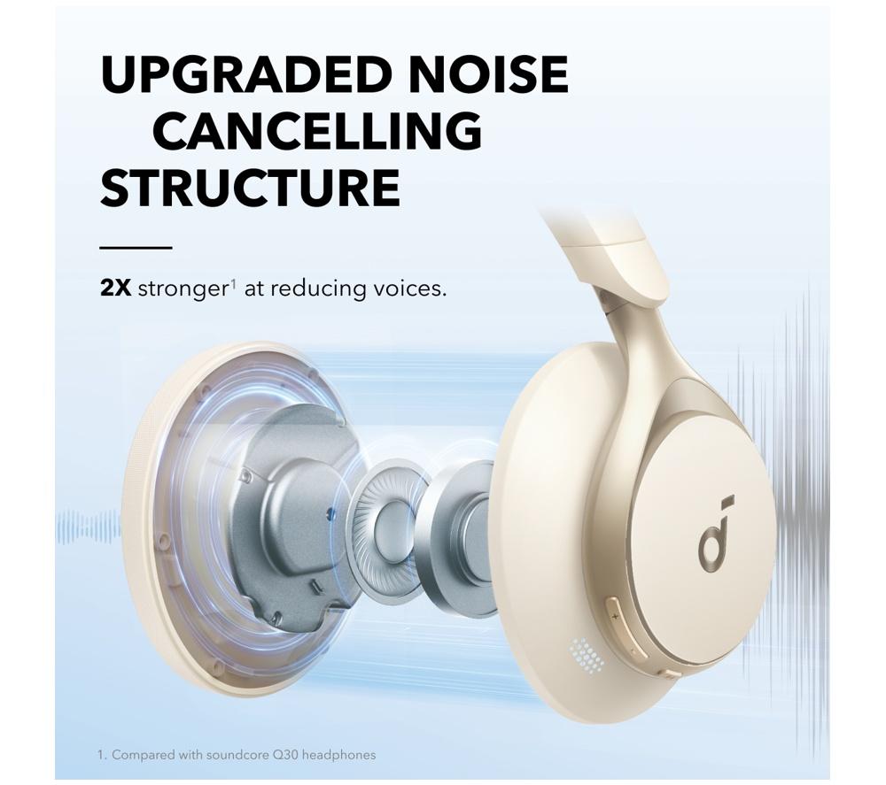 Auriculares inalámbricos con cancelación de ruido Bluetooth SOUNDCORE Space One - Crema