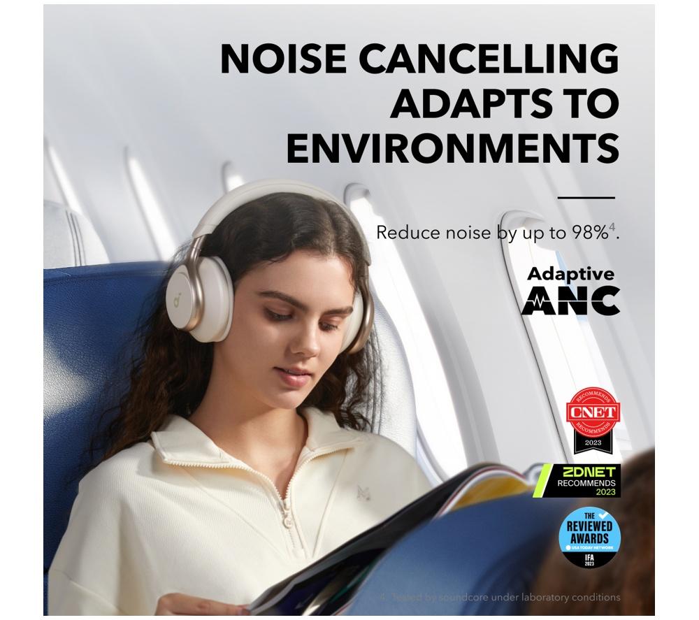 Auriculares inalámbricos con cancelación de ruido Bluetooth SOUNDCORE Space One - Crema