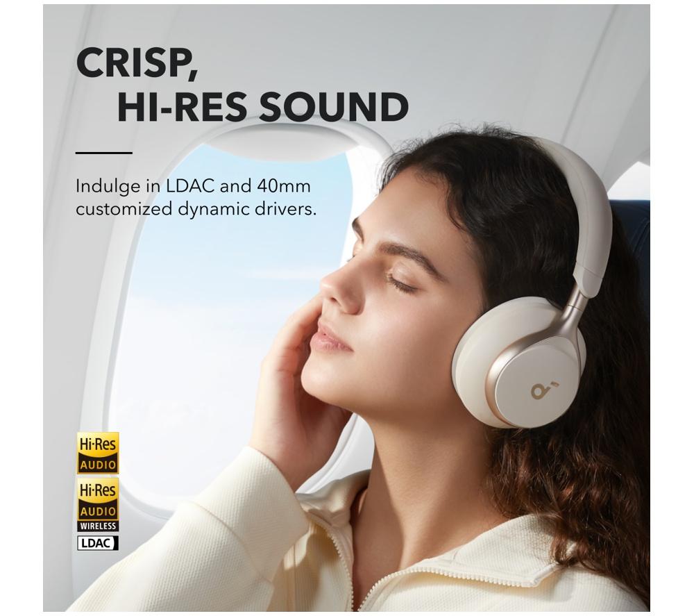 Auriculares inalámbricos con cancelación de ruido Bluetooth SOUNDCORE Space One - Crema