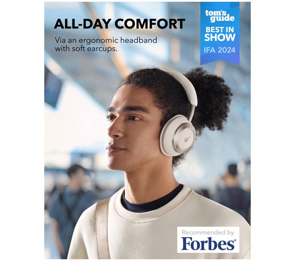 SOUNDCORE Space One Pro Wireless Bluetooth Noise-Cancelling Headphones - Cream White